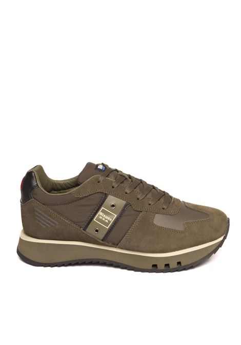 military green tokyo sneaker BLAUER | F4TOKYO01NYL/SUEDE-MILITARY GREEN